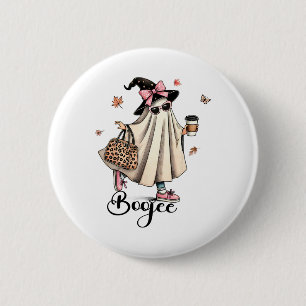 Badge Rond 5 Cm Boo Jee Ghost Ice Café Coquette Bow Halloween Wo