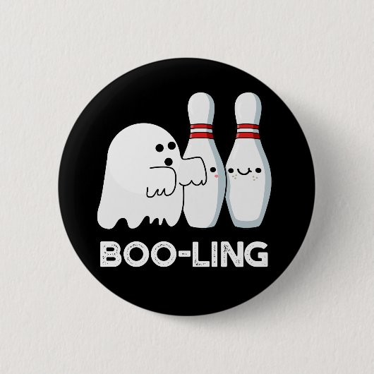 Badge Rond 5 Cm Boo-ling Drôle Halloween Bowling Ghost Pun Dark BG (Devant)