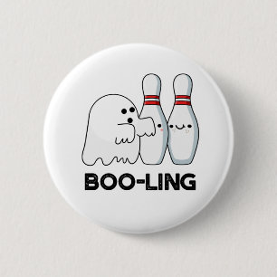 Badge Rond 5 Cm Boo-ling Funny Halloween Bowling Ghost Pun