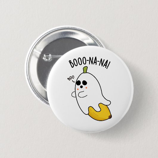 Badge Rond 5 Cm Boo-nana Funny Ghost Banana Pun (Devant & derrière)