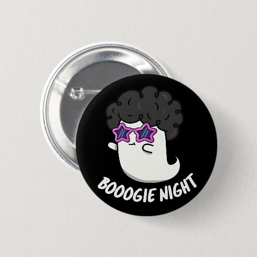 Badge Rond 5 Cm Boogie Night Funny Halloween Ghost Pun Dark BG (Devant & derrière)