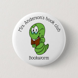 Badge Rond 5 Cm Book Club Bookworm Personnalisé
