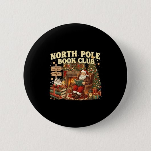 Badge Rond 5 Cm Book Club Cozy Christmas Reading Gift (Devant)