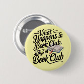 Badge Rond 5 Cm Book Club, groupes de lecteurs, libraires (Devant & derrière)