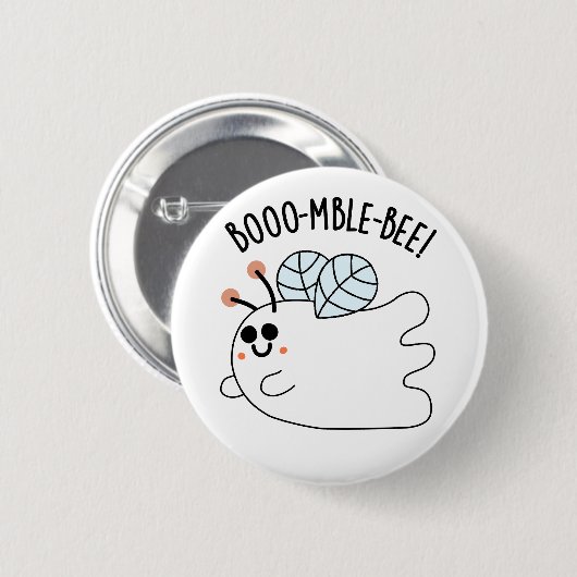 Badge Rond 5 Cm Boomble Bee Funny Ghost Bee Pun (Devant & derrière)