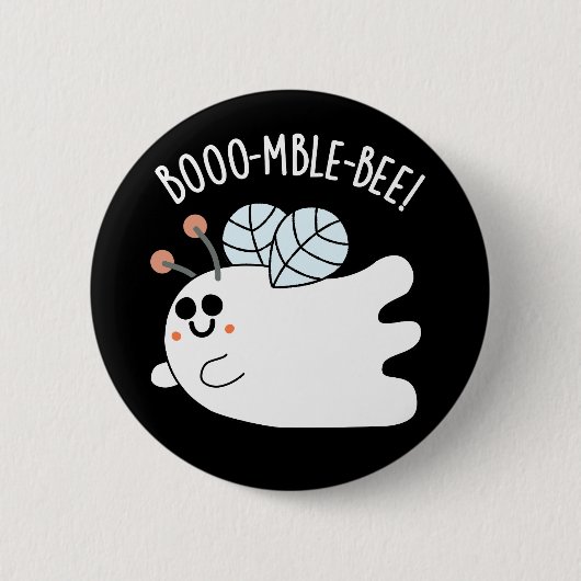 Badge Rond 5 Cm Boomble Bee Funny Ghost Bee Pun Dark BG (Devant)