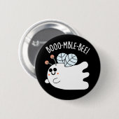 Badge Rond 5 Cm Boomble Bee Funny Ghost Bee Pun Dark BG (Devant & derrière)