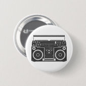 Badge Rond 5 Cm Boombox des années 80 (Devant & derrière)