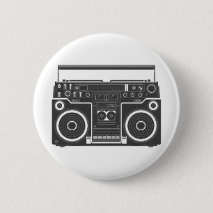 Badge Rond 5 Cm Boombox des années 80