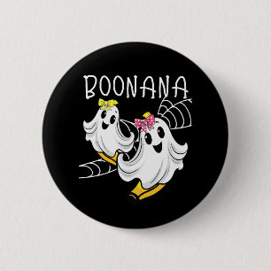 Badge Rond 5 Cm Boonana Fantôme Mignon Banane Halloween