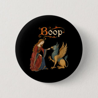 Badge Rond 5 Cm Boop Chevalier Médiéval Dragon Drôle Ren Faire Hom