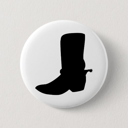 Badge Rond 5 Cm Boot cowboy noir avec éperons (Devant)