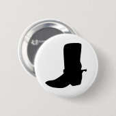 Badge Rond 5 Cm Boot cowboy noir avec éperons (Devant & derrière)