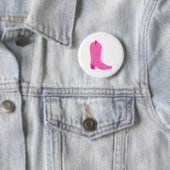 Badge Rond 5 Cm Boot de cowgirl rose (En situation)