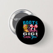 Badge Rond 5 Cm Boots Or Bows Gigi Loves You Gender Reveal Family (Devant & derrière)