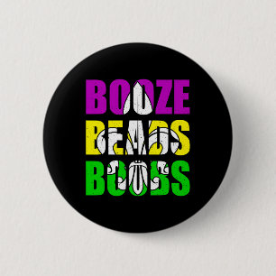 Badge Rond 5 Cm Booze Perles de seins Mardi Gras Femmes Hommes Adu