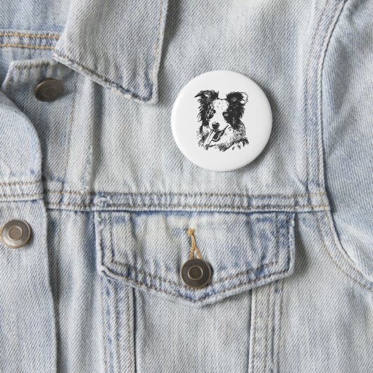 Badge Rond 5 Cm Border Collie Dog - Aussie Lover (En situation)