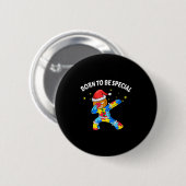 Badge Rond 5 Cm Born To Be Special Dabbing Gingerbread Man Christm (Devant & derrière)