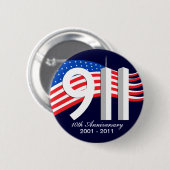 Badge Rond 5 Cm Bornes de l'anniversaire WTC de Th des 9/11 (Devant & derrière)