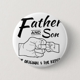 Badge Rond 5 Cm Bosse de poing de père et de fils