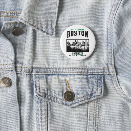Badge Rond 5 Cm Boston (En situation)