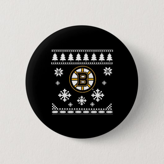 Badge Rond 5 Cm Boston Bruins Vacances de Noël moche (Devant)