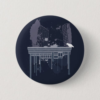 Badge Rond 5 Cm Boston brutal (version bleue)