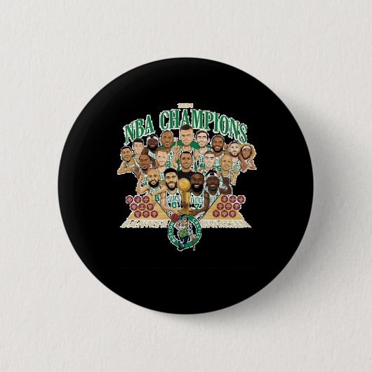 Badge Rond 5 Cm Boston Celtics Banner 18 (équipe exclusive) Relaxé (Devant)
