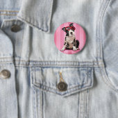 Badge Rond 5 Cm Boston Terrier (En situation)