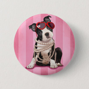 Badge Rond 5 Cm Boston Terrier