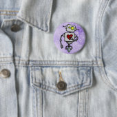 Badge Rond 5 Cm bot de coeur (En situation)