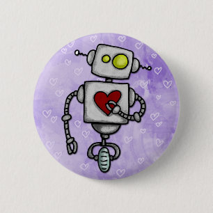 Badge Rond 5 Cm bot de coeur