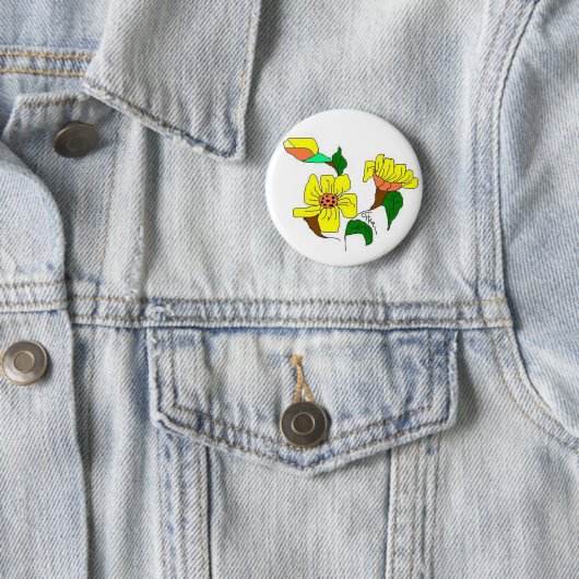 BADGE ROND 5 CM BOTERBLOEM (En situation)