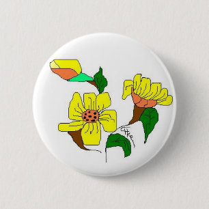 BADGE ROND 5 CM BOTERBLOEM