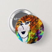 Badge Rond 5 Cm Boton - Je dessine Rose (Devant & derrière)