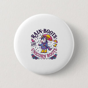 Badge Rond 5 Cm Bottes de pluie licorne et commercial Sh de racine