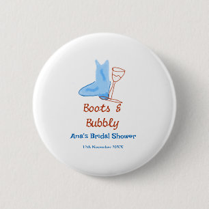 Badge Rond 5 Cm Bottes et bouteille de champagne pétillant enterre