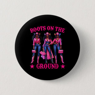 Badge Rond 5 Cm Bottes Sur Le Terrain Bottes Cowboy Western Cowgir