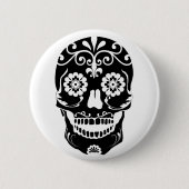Badge Rond 5 Cm Bottom Sugar Skull (Devant)