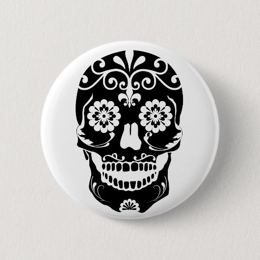 Badge Rond 5 Cm Bottom Sugar Skull (Devant)
