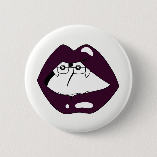 Badge Rond 5 Cm bouche de croisillons (Devant)