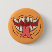 Badge Rond 5 Cm Bouche de monstre à dents (Devant)