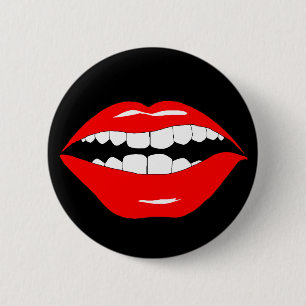 Badge Rond 5 Cm Bouche Mouthy futée