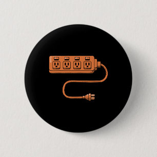 Badge Rond 5 Cm Bouchon Et Couples De Prise Électrique Hallowee