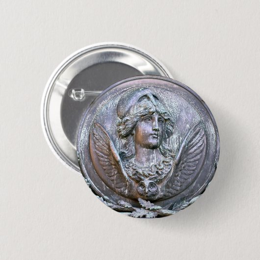 Badge Rond 5 Cm Bouclier d'Athéna (Devant & derrière)