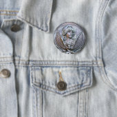Badge Rond 5 Cm Bouclier d'Athéna (En situation)