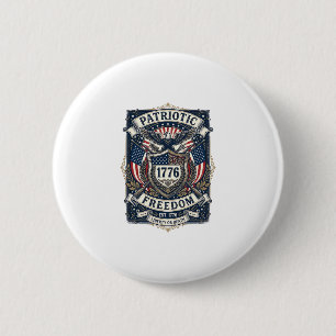 Badge Rond 5 Cm Bouclier de bataille patriotique 1776 Sym inspiré