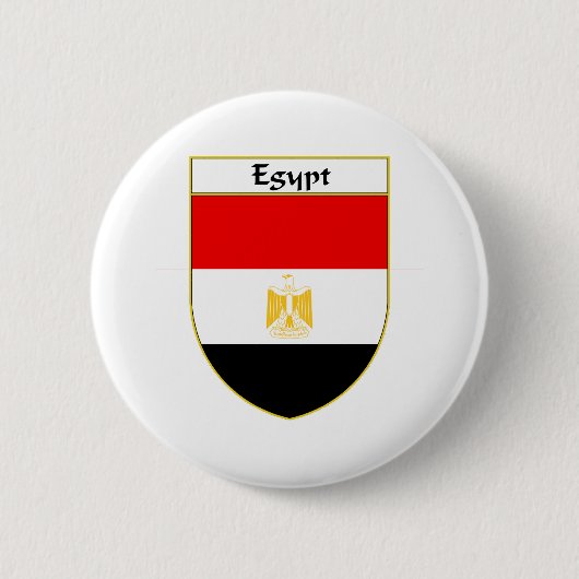 Badge Rond 5 Cm Bouclier de drapeau de l'Egypte (Devant)