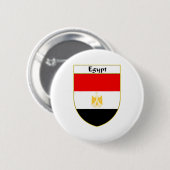Badge Rond 5 Cm Bouclier de drapeau de l'Egypte (Devant & derrière)
