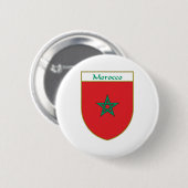 Badge Rond 5 Cm Bouclier de drapeau du Maroc (Devant & derrière)